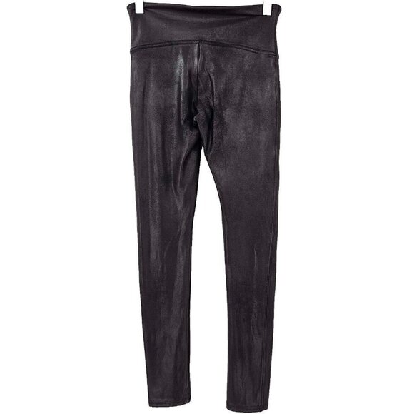 Spanx Ready To Wow Faux Leather Leggings Black Women’s Size M Short High Rise - Picture 2 of 12